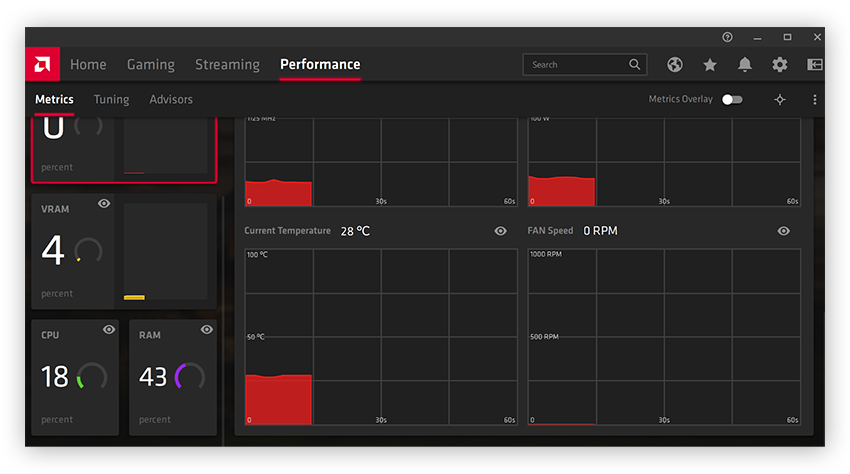 The control panel for the AMD Radeon Chill graphics driver.