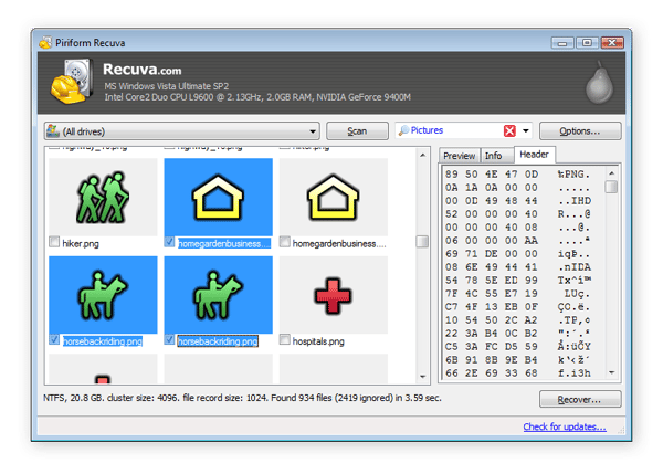 Recuva peut vous aider à récupérer les images perdues ou supprimées par une attaque de ransomware.