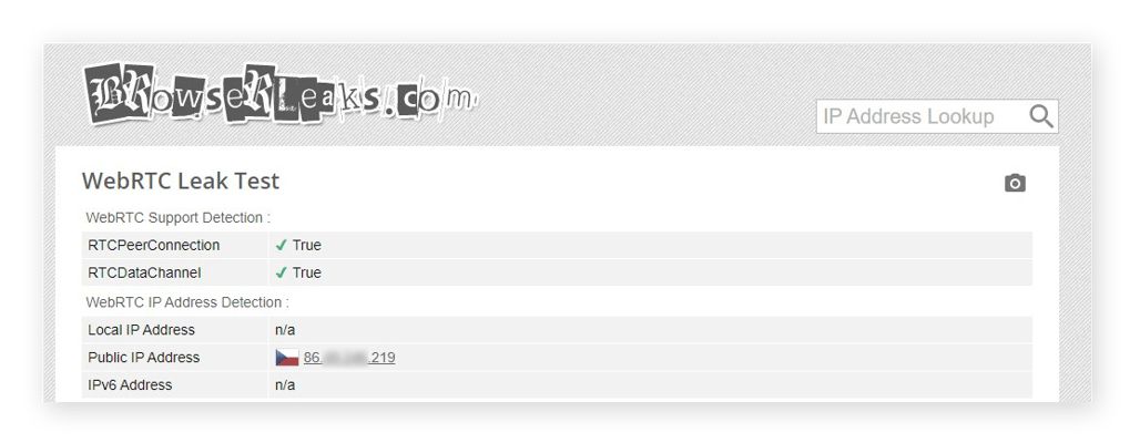Verificando vazamentos de WebRTC com o BrowserLeaks