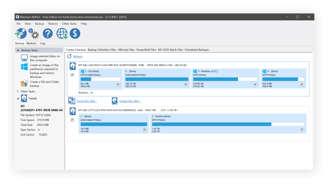 Using Macrium Reflect to clone a disk in Windows