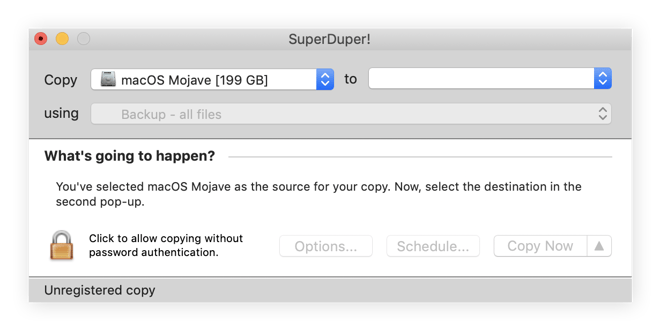 Cloning disks using SuperDuper