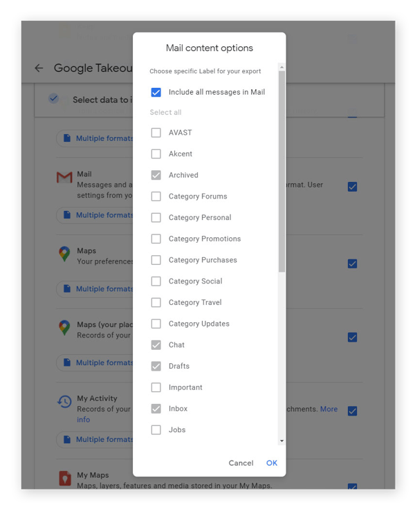 Téléchargez tous vos e-mails Gmail par dossier ou par catégorie ou bien récupérez tout en même temps