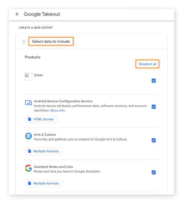 Vous pouvez rapidement et facilement télécharger vos données Google avec Google Takeout