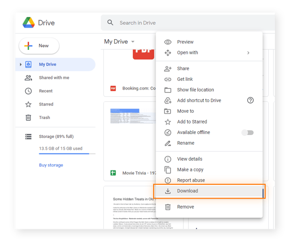 Descargar archivos individuales de Google Drive es fácil