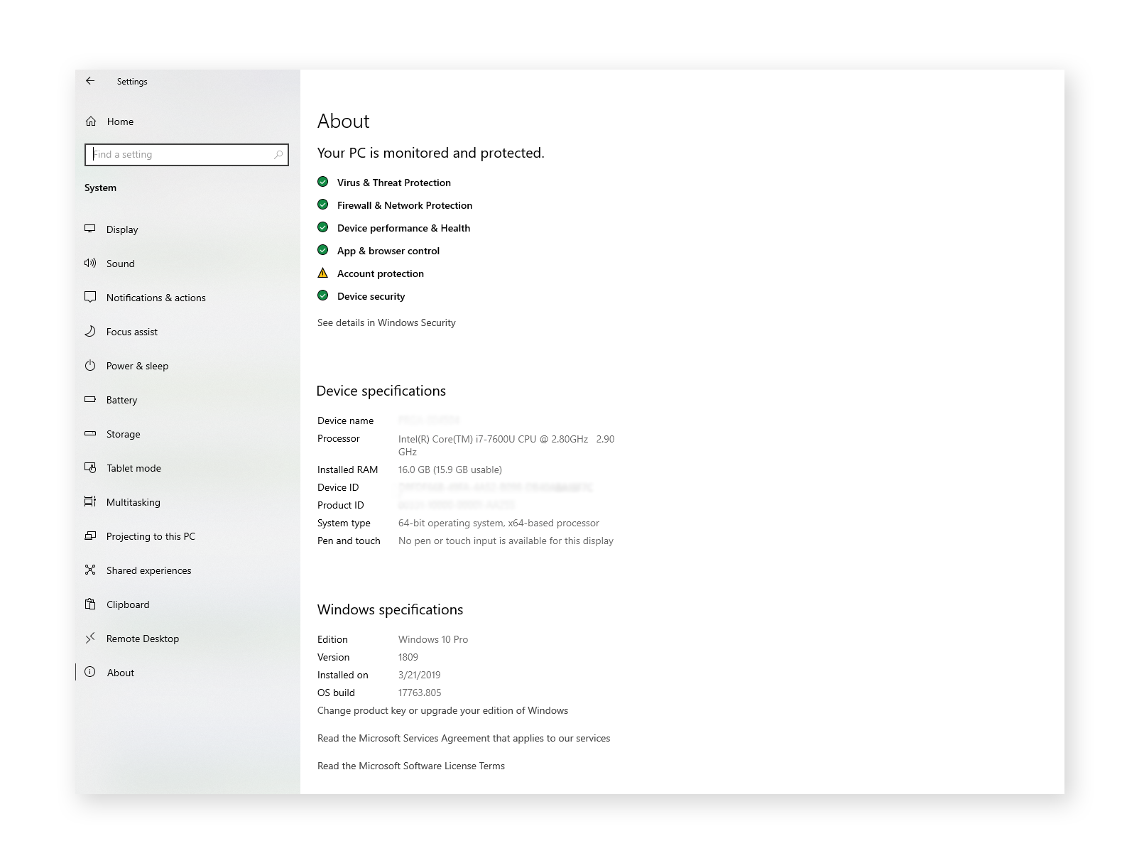  To get operating system info for your Windows PC, check your settings.