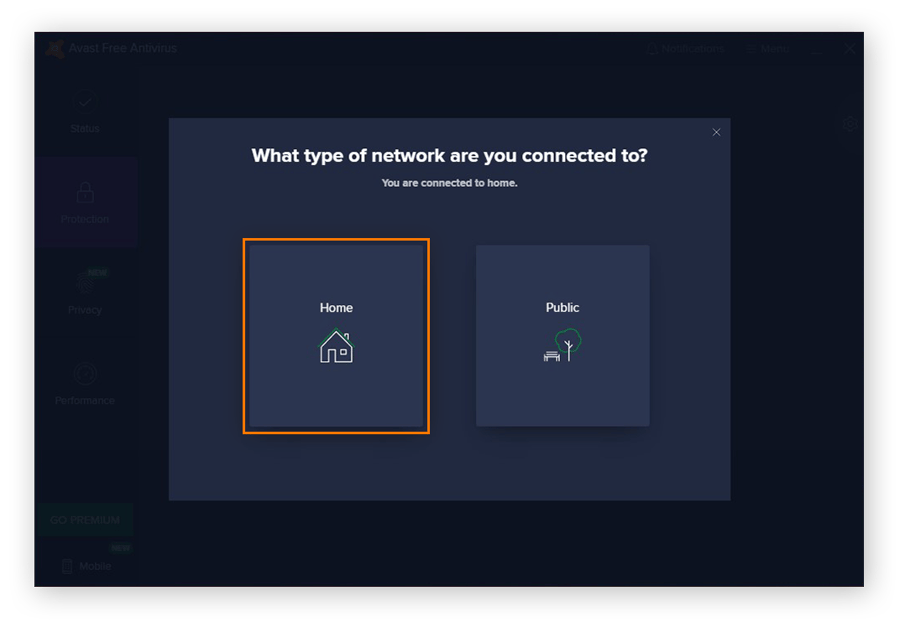 Identificación de una red como su red doméstica en el Inspector de Wi-Fi de Avast Free Antivirus