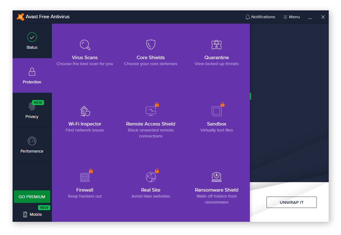 Avast Free Antivirus cuenta con un sinfín de funciones que le ayudarán a evitar ser víctima de estafas de soporte técnico.