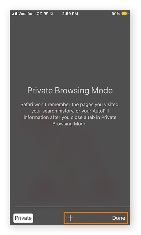 Modo de navegación privada en Safari para iOS